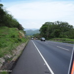 On the highway to Alajuela, Costa Rica - thankfully we had a huge shoulder!
