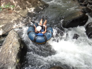 Jo tubing down the Rio Negro, Rincón de la Vieja, Guanacaste, Costa Rica