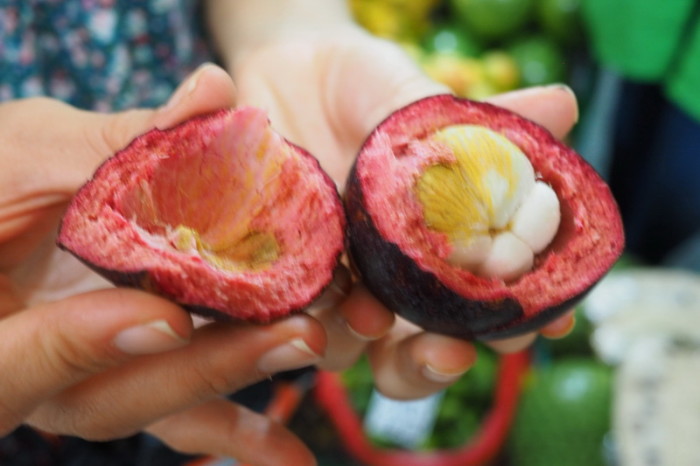 Colombia - Inside of a Mangostino (Mangosteen)