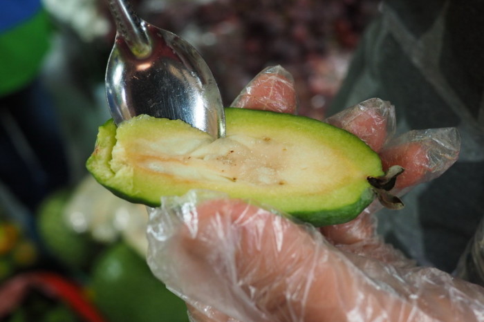 Colombia - Inside of a Feijoa (Guavasteen)