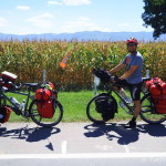 We cycled past fields of corn and sugar cane on the way to Popayan