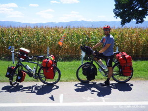 We cycled past fields of corn and sugar cane on the way to Popayan