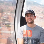 Taking the cable car to Arvi Park, Medellin