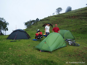 David and Tobi at our campsite,  Alto de Minas pass