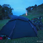 Our campsite at dusk, Alto de Minas pass