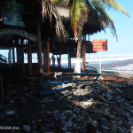 The damage after the huge tidal waves, El Tunco, El Salvador