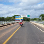 David cycling across the Santa Fe Bridge, Nicaragua