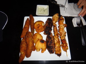 The Camello Platter which includes "camel toes" and avocado fries!