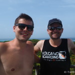 Simon and David on top of the lighthouse, Little Corn Island, Nicaragua