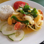 Yummy Lobster lunch at The Shack, Little Corn Island, Nicaragua