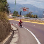 Jo making her way up the final climb to Quito