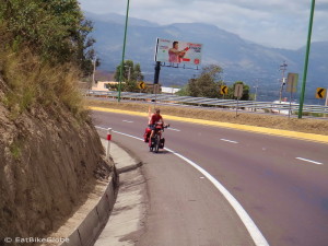 Jo making her way up the final climb to Quito