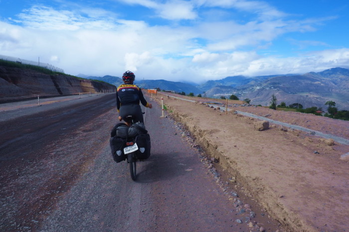 Ecuador - Andre enjoying the dirt road section on our way to Ibarra