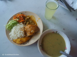 A typical Ecuadorian lunch for only $2.50!