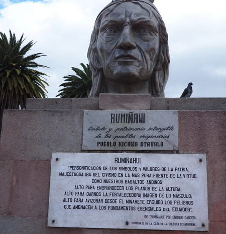 Ecuador - Monument in the Plaza Bolivar, Otavalo