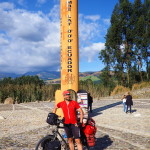 David at the Quisato Equator Sundial at Quisato