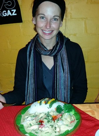 Peru - Seriously yummy Thai Green Chicken curry at Chilli Heaven in Huaraz!