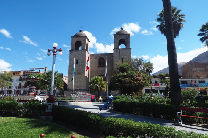Peru - The Cathedral and Plaza de Armas in Caraz
