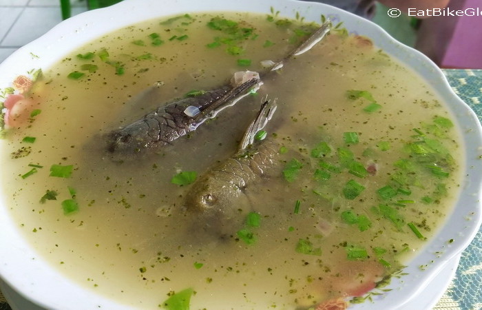 Peru  - Lunch in Pedro Ruiz ... Catfish Soup!