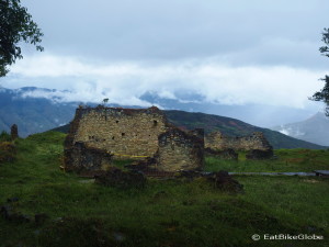 Remains of ancient buildings in Kuelap