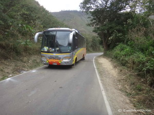Broken down bus on the road to Leymebamba