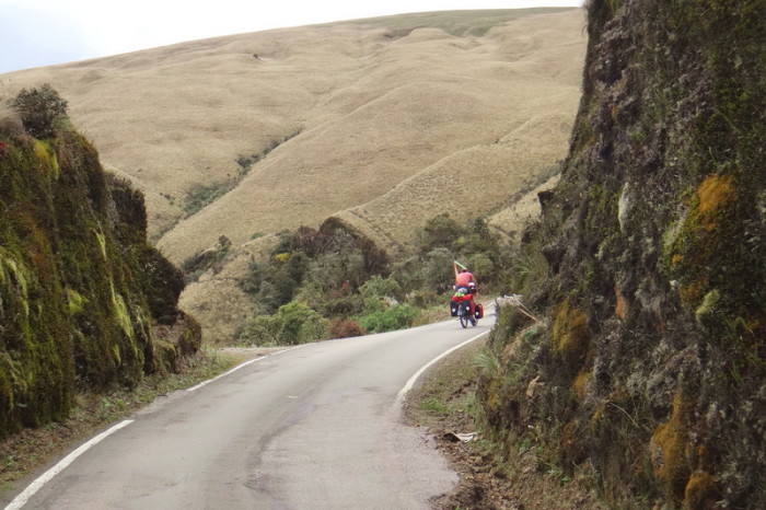 Peru - Jo nearing the Calla Calla Pass!