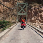 David crossing the bridge at Chacanto (near Balsas)