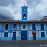 Lovely blue building in the town square, Celedin
