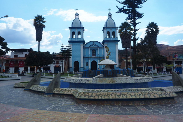 Peru - Beautiful blue church in Celedin 