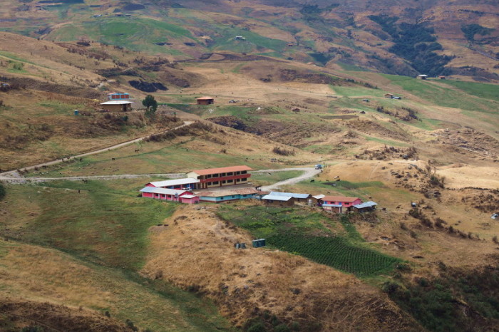Peru  - View of an Andean Village on the way to Angasmarca
