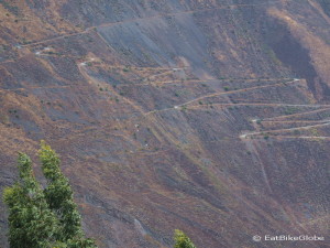 As we continued to descend, we realied that the white dots were cars that had driver over the edge of the road to Pallasca - so sad