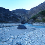 Our camp spot on the river bed