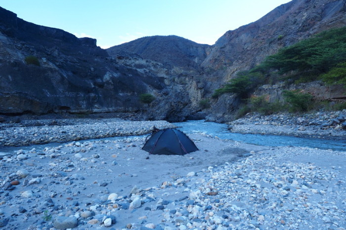 Peru  - Our camp spot on the river bed