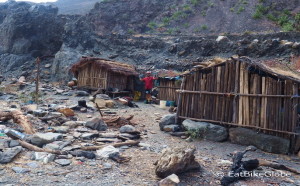On the other side of the river we came across a series of shacks belonging to the gold prospectors. They didn't have water (which we needed), but they had Inca cola!