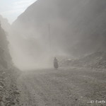 The trucks created clouds of dust on the dirt highway - we missed our quiet river road!