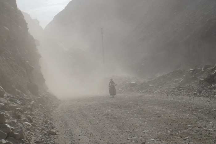 Peru  - The trucks created clouds of dust on the dirt highway - we missed our quiet river road!