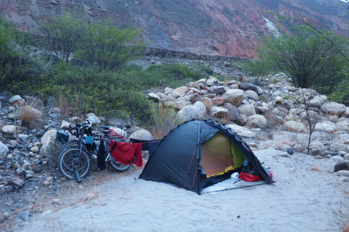 Peru - Our campsite by the river, 7kms from Yuramarca