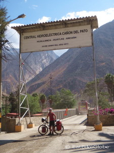 At the start of the Canon del Pato at Huallanca