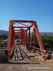 Morning bridge crossing in Agua Calientes