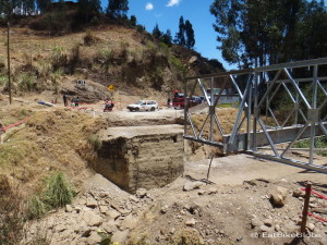 Shortly after leaving Cajabamba we hit construction - a new bridge was being installed over the river