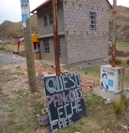 Peru - We are suckers for good advertising! Cheese, bread and cheese, milk and coffee!