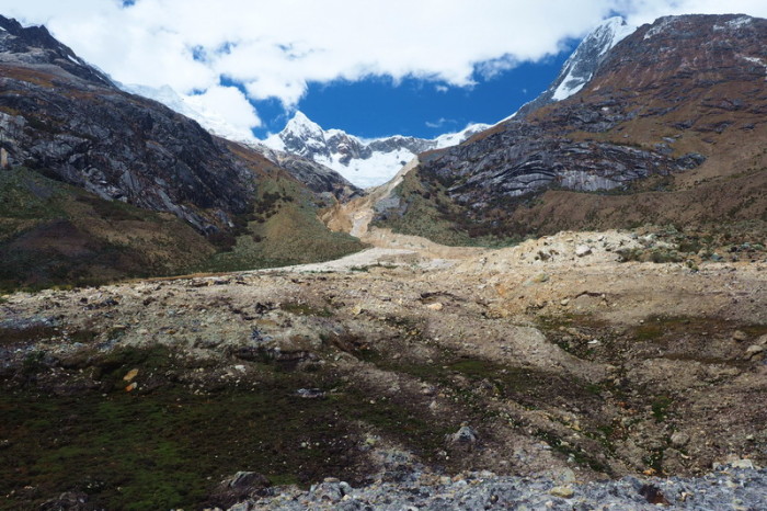 Santa Cruz Trek - There appeared to have been a landslide in this area, possibly caused by one of the lagunas higher up