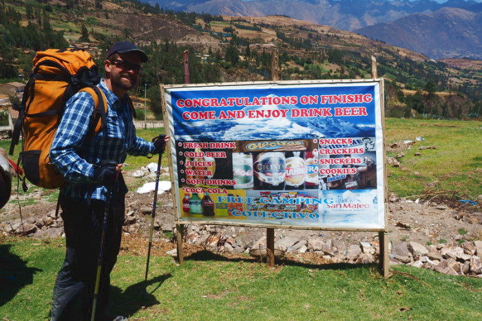 Santa Cruz Trek - Some enterprising Peruvians have set up a pub at the end of the trek, but it was a bit early for a beer!