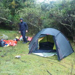 The campsite that we found in the dark on Day 1 of our Santa Cruz Trek