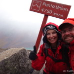 Reaching Punta Union on Day 2 in the snow!!!
