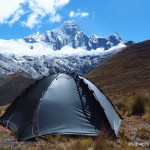 Our spectacular campsite with views of Mount Taulliraju - it doesn't get much better than this!