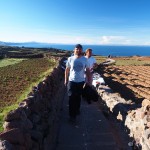 David hiking up to Pachamama, Amantani Island, Lake Titicaca