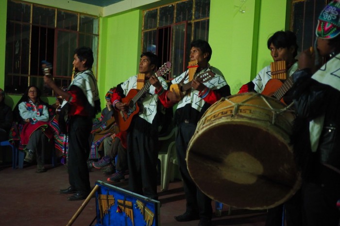 Peru - The brilliant muscians at the fiesta! Amantani Island, Lake Titicaca 