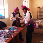 Knitting men, Taquile Island, Lake Titicaca
