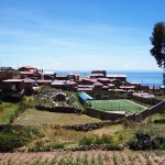 The cemetery is located right next to the soccer field! Taquile Island, Lake Titicaca